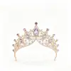 Tiara Coroa Europeia e Americana Transfronteiriça Acessórios para Vestido de Noiva Vintage Barroco Luxo Atmosférico Coroa de Cristal