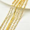 Cadena de circón rectangular redonda de moda, cadena de garra hecha a mano con diamantes, joyería para uñas, zapatos, bolsos, accesorios de ropa, venta directa de fábrica