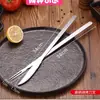 Venta al por mayor Cubiertos para Barbacoa de Acero Inoxidable Vajilla para Exteriores Set de Cuchillo y Tenedor de Mango Largo Herramientas para Asar Bistec y Pierna de Cordero