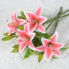 Atacado do Fabricante Flores Artificiais 1 Flor 2 Frutas Flor de Lírio de Haste Única Pequena Textura de Impressão 3D Como Real Película de PU Decoração de Casamento para Casa