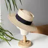 Chapéu de palha estilo retrô europeu e americano britânico, borda reta, topo côncavo, feminino, verão, proteção solar para a praia, chapéu de sol, chapéu coco de aba reta francês