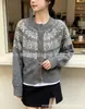 Cárdigan suéter de punto suave con cuello redondo y jacquard estilo Fair Isle retro coreano y japonés para mujer, nuevo abrigo de otoño de un solo pecho