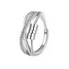 Anillo Giratorio de Diamantes Cruzados, Popular en Amazon en Europa y América, Anillo Abierto Giratorio para Alivio del Estrés, Fuente de Suministro