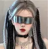 Gafas de Sol Futuristas Cyberpunk Moda Gafas Atmosféricas Cos Props Bidimensionales Gafas Decorativas para Mujer