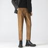 Pantalones Casuales para Hombre de Sarga Texturizada Pierna Ancha Sueltos Color Albaricoque Rectos Combinan con Todo Primavera y Otoño Pana Pantalones de Invierno