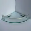 Prateleira de Armazenamento de Vidro para Banheiro Suporte de Canto para Sabonete Líquido Instalação com Furo Prateleira de Canto Triangular para Pendurar na Parede 8801