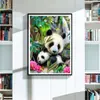 Pintura exclusiva de comércio exterior com diamantes 5D, série de animais, família de pandas, strass, ponto cruz, pintura decorativa completa com diamantes