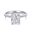 Anillo de plata de ley 925 con diamantes de alto carbono para mujer, anillo de circonita 8A con corte cuadrado de flor de hielo, color tesoro, explosiones en vivo.