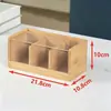Caja Compartimentada de Bambú Creativa para Almacenamiento de Té Caja de Almacenamiento de Escritorio Organizador de Almacenamiento de Té a Prueba de Polvo para Sala de Té con Tapa