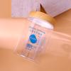 9*14pet transparente sellado redondo grado alimenticio empaque tapa imitación madera caja almacenamiento muñecas botella plástico botella cuidado de la salud