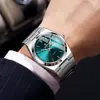 Binbond Elegante Nuevo Hebilla de Acero Inoxidable Reloj de Cuarzo Casual de Negocios para Hombre Delgado Doble Calendario Reloj para Hombre