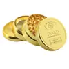 Moedor de Tabaco de Liga de Zinco e Ouro com Design de Moeda de Ouro Transfronteiriço 40mm 4 Camadas de Metal Moedor de Tabaco Moedor de Tabaco