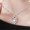 Colgante de Corazón de Durazno Carlime Collar Coreano Amor Diamante Cadena Clavícula Colgante de Amor Coreano de Cuatro Garras en Forma de Corazón