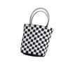 Bolsa tejida de polipropileno de plástico de color, bolsa de compras portátil, cesta de regalo de mano, cesta de comida DIY, bolsa, fábrica al por mayor
