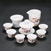 Caixa de Presente Dehua Porcelana Branca Cor de Jade Conjunto de Chá Kung Fu com Recipiente para Infusão e Xícaras, Logo Personalizável, Essência Nacional