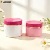 En Stock 47 Dientes/68 Dientes/89 Dientes Botella Transparente Boca Ancha 250g Rojo Rosa Tapa Sellada Cosmético Crema para Mascarilla Capilar