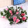 Enredadera de Rosas Artificiales Colgante de Pared Flor de Seda 16 Cabezas de Rosas Falsas Planta de Techo Decoración de Flores Artificiales