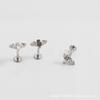 Pendientes de Titanio F136 Dientes Internos de Murciélago Incrustados Circonita 5A Venta Caliente Transfronteriza Joyería para Perforación Corporal de Titanio G23 Clavos de Oreja