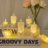 Lámpara de Vela Mini Romántica Luz Cálida Artificial Creativa Dormitorio Mesita de Noche Luz Nocturna Portátil Atmósfera Pequeños Adornos Decoración