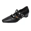 Versión de cuero suave~zapatos Mary Jane de estilo bohemio de nicho a la moda con diseño de plataforma interior, zapatos de vestir de punta cuadrada para mujer con correas
