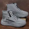 Zapatos de algodón engrosados con forro polar para hombre de otoño e invierno transfronterizos, antideslizantes, cálidos, de caña alta para hombre, botines casuales para exteriores
