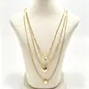 Cadena de Perlas Oceánicas de Venta Caliente Transfronteriza Europea y Americana Cadena para Clavícula de Mujer Colgante de Estrella de Mar y Concha Collar Multicapa Apilable Venta al por Mayor