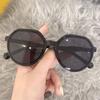 Nuevas Gafas de Sol Redondas Marrones de Moda Transfronterizas para Rostros en Forma de Diamante, Unisex, Estilo de Gama Alta, Adecuadas para Fiestas y Salidas, Gafas de Sol con Protección Solar