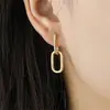 Pendientes Clásicos de Moda Estilo Japonés y Coreano Cuadrados Geométricos Entrelazados Personalidad Minimalista Versátiles Ear Cuffs Pendientes Versátiles