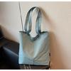 Bolsa Estilo Coreano Transfronteiriça Feminina de Ombro Grande Capacidade Bolsa de Mão para Estudante e Comutador Bolsa Tote Leve Literária para Meninas Tendência