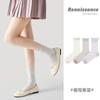 Meias Renascentistas com Emenda de Mesh Respirável para Primavera e Verão, Cores Doces, Bolinhas Vazadas, Respiráveis, Estilo Japonês, Meias Femininas