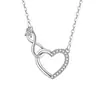Collar de Nudo de Amor Simple Estilo Japonés y Coreano Diseño para Mujer Cadena para Clavícula con Temperamento Forma de Corazón Colgante Simple para el Día de San Valentín Joyería de Moda