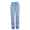 Pantalones vaqueros anchos de pierna ancha para mujer, vaqueros rectos con bordados intensos, oferta especial de Amazon