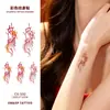 Set de pegatinas de tatuaje auspiciosas estilo chino con peces koi, peces dorados, nudo chino, bolsa de la suerte, texto, pequeños diseños coloridos, impermeable para muñeca y antebrazo