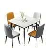 Mesa de comedor cuadrada de piedra sinterizada italiana para apartamento pequeño, mesa y sillas de comedor de recepción para negociación, mesa de comedor simple moderna para el hogar