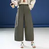 Calça Casual Versátil Estilo Novo Outono 2026 para Mulheres, Moda Coreana Cintura Alta Solta Afinando Calças de Perna Larga