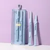 Conjunto LMLTOP de 3 peças de depiladores de sobrancelha dobráveis, ferramentas de beleza, lâminas para tatuagem de sobrancelha e depiladores para aparar sobrancelhas femininas, coleção A0369