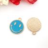 1 aleación con goteo de aceite redonda cara sonriente accesorios de joyería coreana multicolor opcional DIY cadena para teléfono móvil collar pulsera colgante