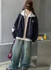 Abrigo para Niñas Estilo Primavera y Otoño 2026 Nuevo Estilo Niños Grandes Otoño Elegante Superior Ropa Informal para Niños de Dos Piezas Falsas con Capucha