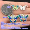 S999 Prata para Pés Cor Azul Queimado Gradiente de Cor Pingente de Borboleta Pulseira Trançada Pulseira Colar Acessórios Artesanais DIY