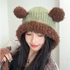Sombrero con Orejas de Oso para Mujer Otoño e Invierno Nuevo Versión Coreana Lindo Grueso Cálido Sombrero Relleno Ciclismo Protección para las Orejas Sombrero Lei Feng