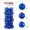 Decorações de Natal 3/4/6/8cm Conjunto de 24 Bolas de Natal Bolas Coloridas Bolas de Plástico Galvanizadas Pingentes para Árvore de Natal