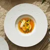 Prato de Sopa de Contas Chuva de Meteoros Sentido Avançado Chapéu de Palha Prato de Salada Cerâmico Prato Fundo Prato Ocidental Louça de Hotel