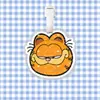 Etiqueta de bagagem de gato Garfield, pingente de mochila, corrente para pendurar, decoração, mercadoria de fã e acessórios