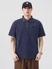 Ropa para Hombre Fengshe / Nueva Camisa Polo de Verano para Hombre Estilo Americano Holgada de Manga Corta con Cuello Campana y Efecto Lavado Vintage Nieve