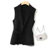 Colete de Caxemira Dupla Face Novo Estilo Primavera e Outono 2026 para Mulheres, Colete Blazer Curto 100% Lã, Jaqueta Preta
