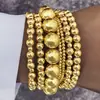 Joias de Mão Mais Vendidas Transfronteiriças, Conjunto de Pulseiras Elásticas Modernas e Simples para Mulheres, Conjunto Criativo Elegante de Contas Bolinhas Estilo Ins com 7 Peças
