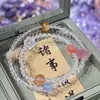 Pulsera de Amatista Natural Cristal Rosa Aguamarina Regalo de Cumpleaños 520 para Novia Mejor Amiga Pulsera Estilo Flor de Durazno