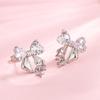 2024 TikTok [Bright Starlight] Star Bow Love Zircon Brincos Delicados Doces Repelente de Mosquitos Incenso Prato Clipe de Orelha
