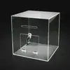 Caja de Donación Transparente de Cristal Acrílico Personalizada, Urna para Votos, Caja Cuadrada de Plexiglás con Cerradura