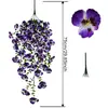 Hojas de eucalipto amazónico, pensamiento tricolor, phalaenopsis, flores artificiales, flores falsas para decoración del hogar y bodas, arreglos florales de exterior